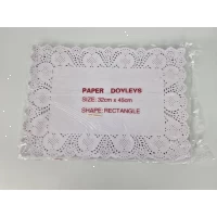 Кружевная бумажная прямоугольная салфетка размер 32х45 см 100 шт/уп.