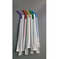 Трубочка с гофрой d4.8-21см в индивид. упаковке Микс (200 шт)