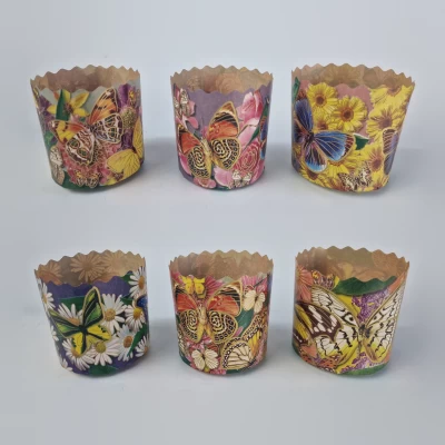 Форма для выпечки пасхального кулича (85*90) Бабочки(250гр) (50 шт)