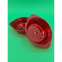 Тарелка одноразовая  стеклоподобная диаметр 500 мл  красная (10 шт)