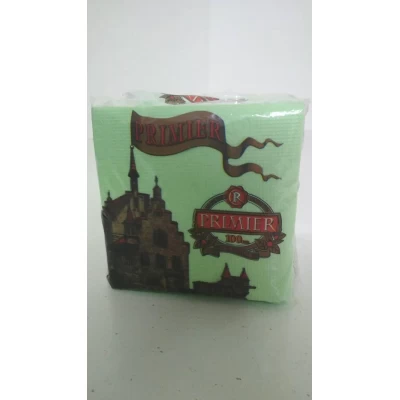 Салфетка  100лист Премьер  Зеленая (10 пачка)