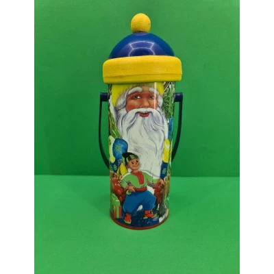 Новогодний тубус для конфет малый /Дед Мороз и мальчик(d-67*165mm) (1 шт) Новогодний тубус для конфет малый /Дед Мороз и мальчик(d-67*165mm) (1 шт)