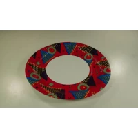 Тарелка бумажная ламинированая 18см рисунок Красная  50шт (1 пачка)