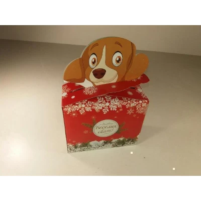 Новогодняя коробка для конфет №017(Песик 500гр) (25 шт) Новогодняя коробка для конфет №017(Песик 500гр) (25 шт)