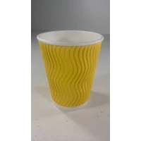 Бумажные стаканы цветные  гофрированные 175мл 