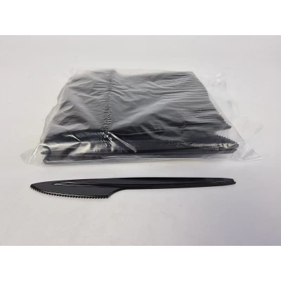 Одноразовые пластиковые ножи 180 мм черные BITTNER 100 шт./уп.