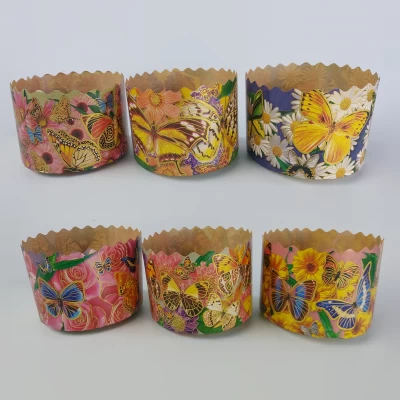 Формы бумажные для пасхального кулича размер 130*85 Бабочка (400гр) 50 шт./уп.