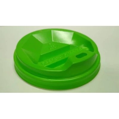 Крышка под стакан бумажный Ф91 зеленая Киев (50 шт)