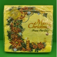 Праздничная салфетка (ЗЗхЗЗ, 20шт) LuxyНГ Очаровующий веночек(1234) (1 пачка)