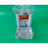 Контейнер из пищевой алюминиевой фольги прямоугольный 520мл R26G 100шт в упаковки (1 пачка)