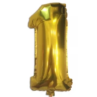 Воздушный шар фольгированный золотой цифра 