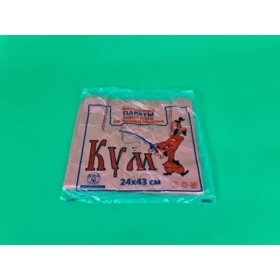 Полиэтиленовый пакет майка 24*43 Кум Красная(100шт) (1 пачка)