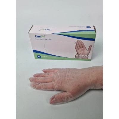 Одноразовые виниловые перчатки размер XL цвет прозрачный 100шт/уп.