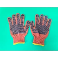 Хозяйственные перчатки плотные 10кл/3н оранжевая с ПВХ покрытием Польша (12 пар)