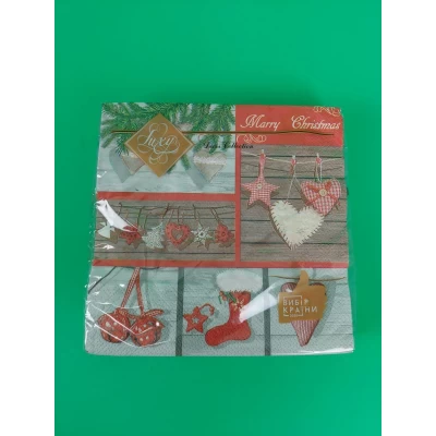 Салфетки бумажнае новогодние(ЗЗхЗЗ, 18шт)