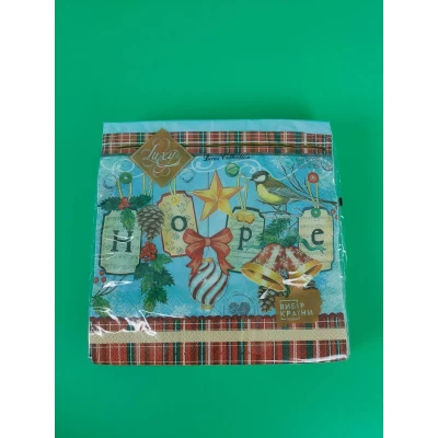 Салфетки бумажнае новогодние(ЗЗхЗЗ, 18шт)