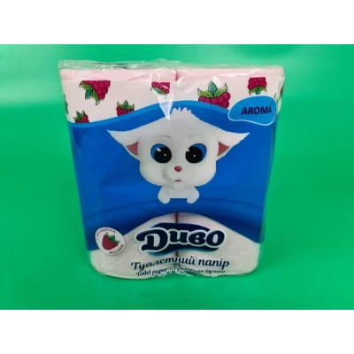 Туалетная бумага  розовая с ароматом  малины  (а4) Диво  (1 пачка)