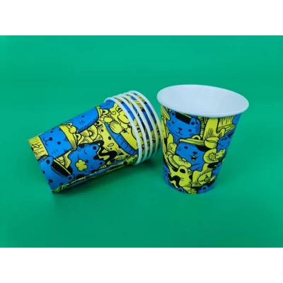 Бумажные стаканы цветные 175мл Бумажные стаканы цветные 175мл