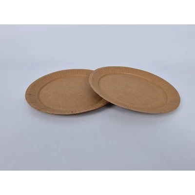 Одноразовые тарелки бумажные диаметр 210мм КРАФТ (100 шт) Одноразовые тарелки бумажные диаметр 210мм КРАФТ (100 шт)