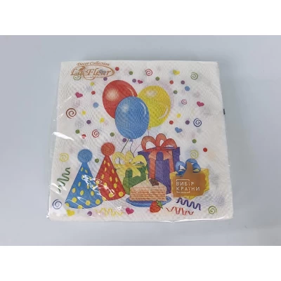 Салфетка (ЗЗхЗЗ, 16шт)  La Fleur Яркая вечеринка (1315) (1 пачка)