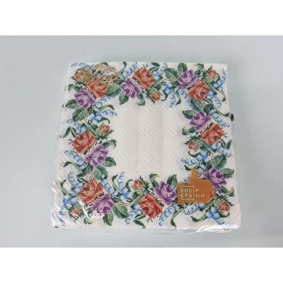 Салфетка (ЗЗхЗЗ, 16шт)  La Fleur Цветочный венок (1313) (1 пачка)