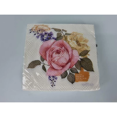 Салфетка (ЗЗхЗЗ, 16шт)  La Fleur Цветочное трио (1305) (1 пачка)