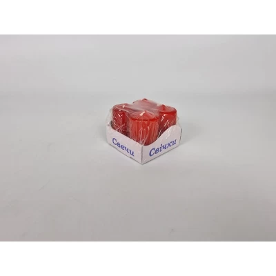 Цветная Цилиндр парафиновая свеча (40/60) КРАСНАЯ (4 шт)