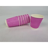 Бумажные стаканы цветные  гофрированные 175мл 