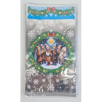 Фольгированный пакет с новогодним рисунком 20х35 №44 