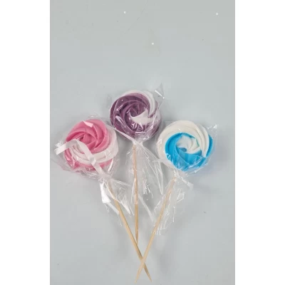 Кондитерское украшение Безе Цветное на палочке  (1 шт)