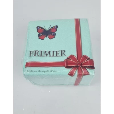 Одноразовая Cалфетка 50лист Премьер 2-ух слойные  берюза 33х33 (10 пачка)