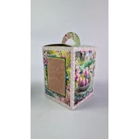 Коробка под пасхальный  Куличи 14см *14см*18,7см  (400грм) №4 (1 шт)