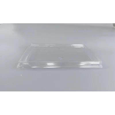 Крышка PET 150×100 мм прозрачная для крафтового контейнера одноразовая прямоугольная крышка для упаковки еды