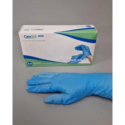 Перчатки Винил M (100шт) голубой 