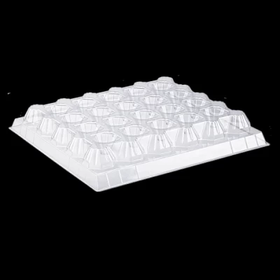 Упаковка для куриных яиц 30 ячеек верх прозрачная (50 шт)