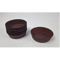 Тартолетка для кексов 10А  круглая коричневая D80 H25 (100шт)  (1 уп.)