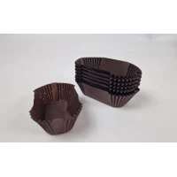 Тартолетка для чизкейка П8  Прямоугольная коричневая (35х80х30) (100шт) (1 уп.)