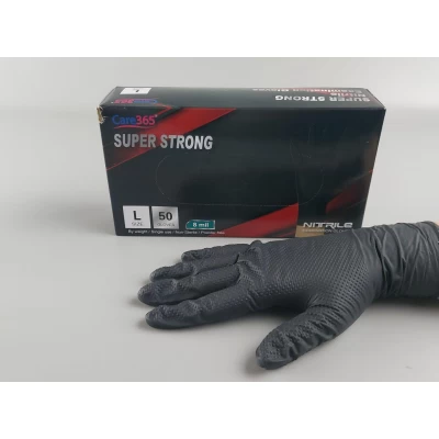 Перчатки нитриловые черные суперпрочные 50 шт. хозяйственные, размер L  
