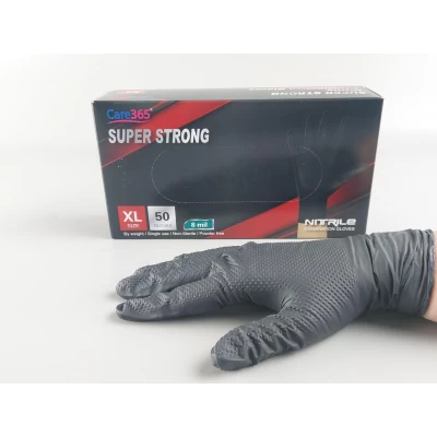 Перчатки нитриловые черные суперпрочные 50 шт. хозяйственные, размер XL  