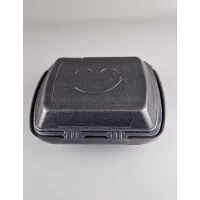 Ланч-бокс из вспененного полистирола с крышкой  (390*242*74) черный МВ-1  (150 шт)