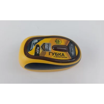 Губка с дозатором для обуви из гладкой кожи черная, ТМ Barton (1 шт)