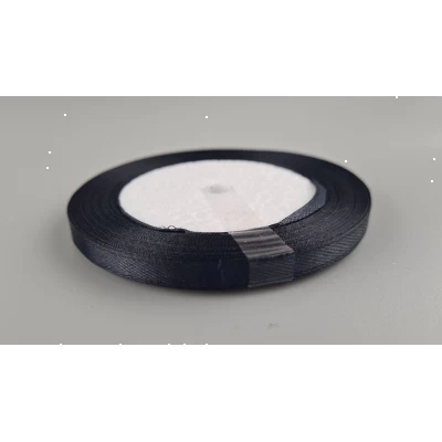 Лента атласная для воздушных шаров и подарков 0,6 см (23 метра) черная   (1 пачка)