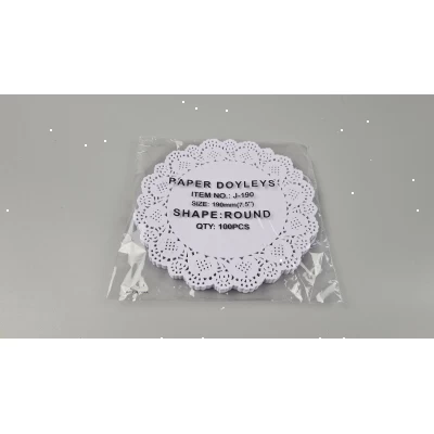 Одноразовая бумажная салфетка ажурная Ø 19 см 100 штук, салфетка банкетная, салфетки на стол
