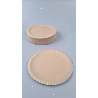 Бумажная тарелка крафт с ламинацией 100шт диаметр 185мм  (1 пачка)