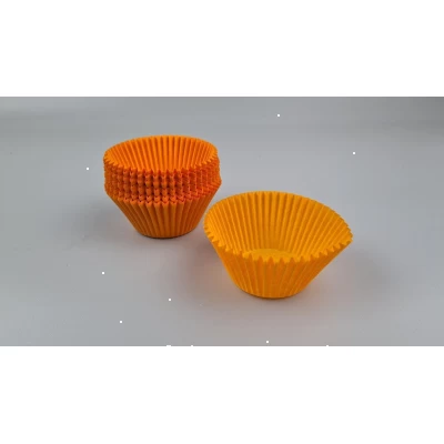 Тартолетка для кексов 140А  круглая оранжевая D55 H42,5 (100шт)  (1 уп.)