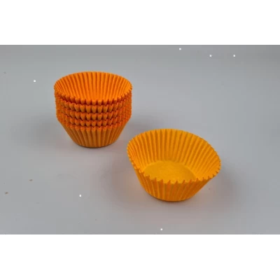 Тартолетка для кексов 7А  круглая оранжевая D50 H30 (100шт)  (1 уп.)