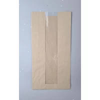 Бумажные пакеты крафт с прозрачным окошком 170х50х340, 40г/м2, окно 50 (100 шт)