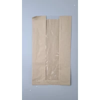 Бумажные пакеты крафт с прозрачным окошком 200х50х360, 40г/м2, окно 70 (100 шт)