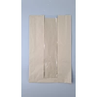 Бумажные пакеты крафт с прозрачным окошком 250х60х400, 40г/м2, окно 80 (100 шт)