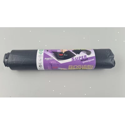 Мешки для мусора 160 литров (5шт) PROFI черные  (1 рул)